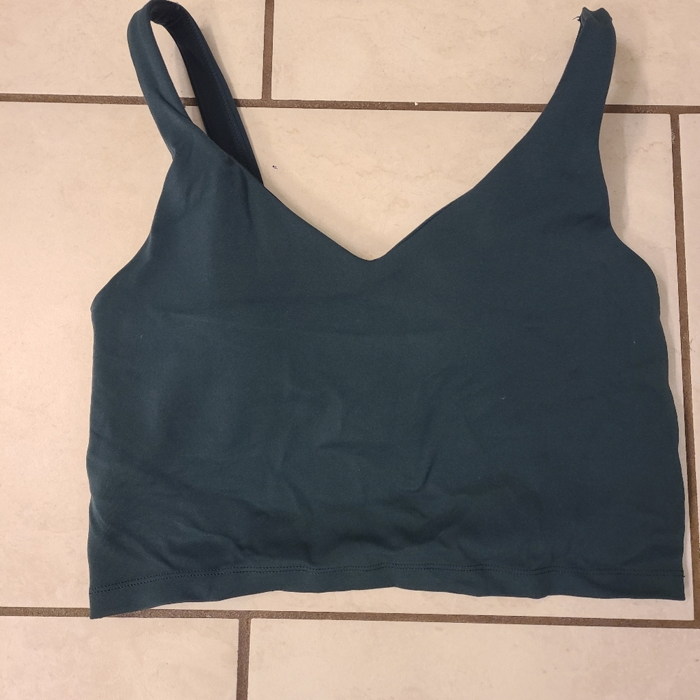 Teal V-Neck Crop Workout top